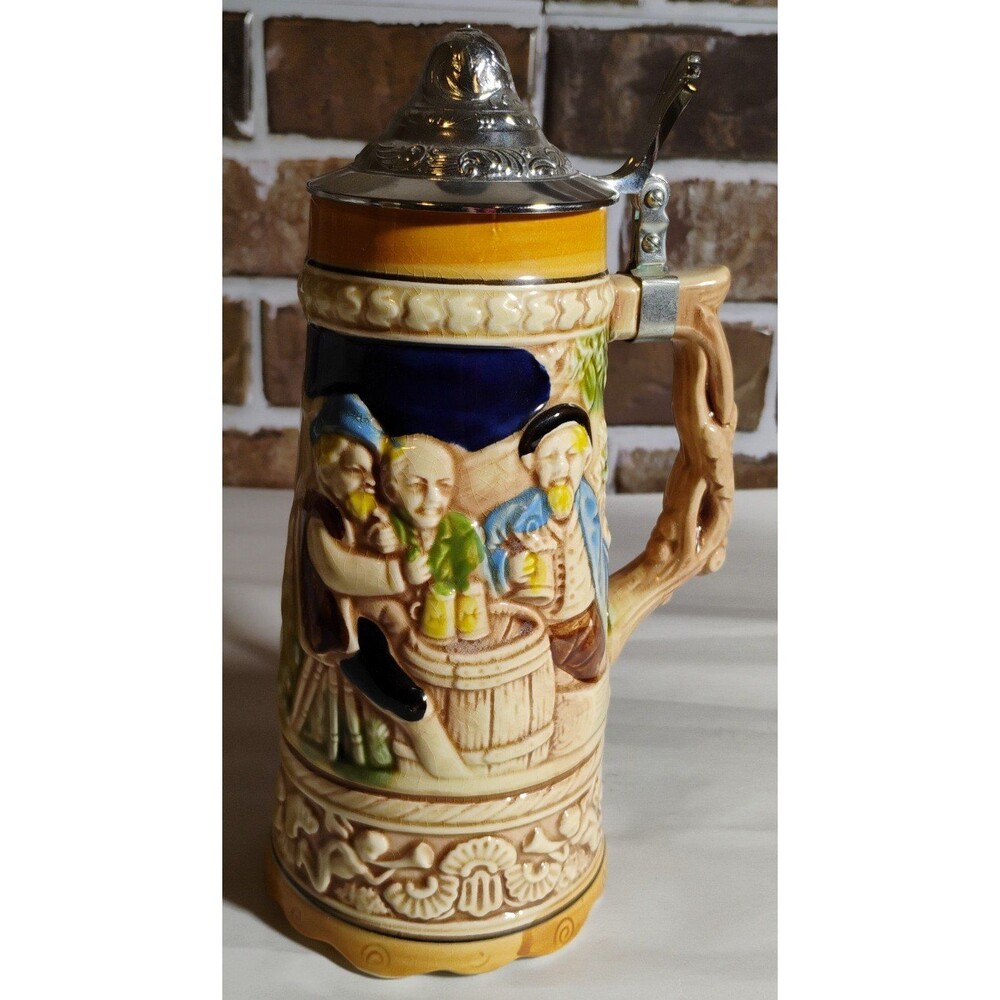 Vintage Musical Ceramic Beer Stein Raised Decoration Musical How Dry I Im